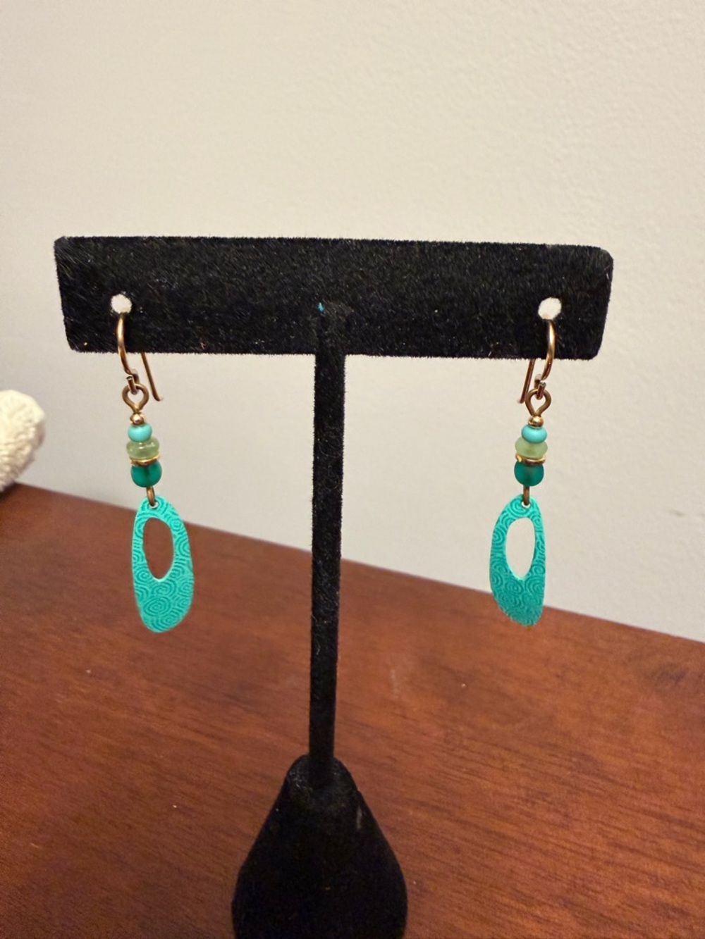 Adagio Turquoise Teardrop Dangle Earrings with Bead Accents